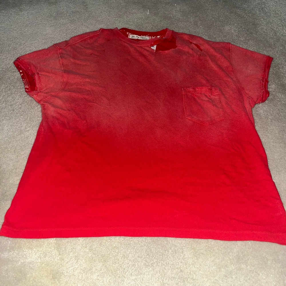 Free People NWT distressed ombré t shirt